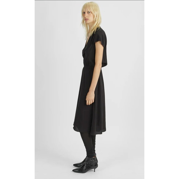 Isabel Marant Étoile‎ West Asymmetrical Hem Dress Size 40 Black Midi - Picture 2 of 9